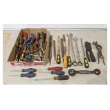 Files, wrenches, screw drivers, dog bone wrench,