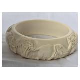 Carved elephant rhino Bangle Bracelet large 100