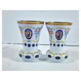 Gorgeous Cobalt Bohemian Crystal Vases -  5.5'H
