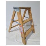 Wooden 2 step folding ladder