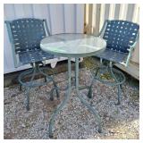 Bar height patio table and 2 chairs