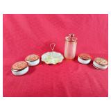 Crystal Covered Jar, Serving Dish & Trinket