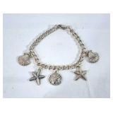 Nautical Theme Sterling Charm Bracelet