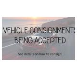 We're now accepting consignments of vehicles for