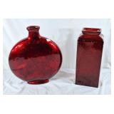 Pair of modern red vases