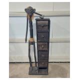 Vintage wooden tribal-style hand-carved storage