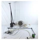 Various lights and wall mirror