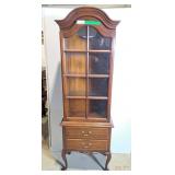 Vintage brown walnut china cabinet