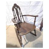 Brown vintage Victorian Windsor rocking chair