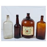 Vintage Brown Glass Bottles