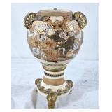 Vintage Japanese Satsuma-style porcelain urn vase