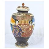 Vintage Japanese Satsuma Earthenware 'Geisha Urn'