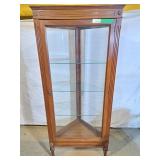 Baetz walnut 3 glass shelf corner cabinet