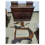 Antique Victorian-era walnut dresser with