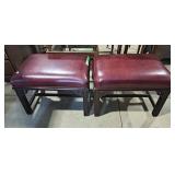 Pair of Vintage style mahogany stool / ottoman