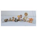 Jim Beam Tiny Glass Bottles & Various Figurines