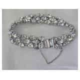 Rhinestone Clear Bracelet signed Sherman