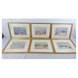 6 framed duck pictures. 17' l x 14' h