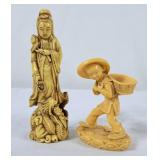 Chinese Guanyin Figure & Chinese Tea Picker