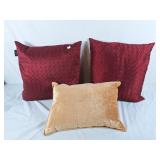 Trio of throw pillows