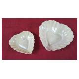 Beautiful Belleek Heart Shaped Bowls