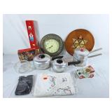 Galaxy Pots, Ingraham clock, car planter, tin,