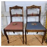 Pair of vintage needle point chairs
