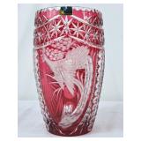 Stunning Lausitzer Cranberry Hand Cut Crystal