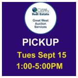 Pickup: Tuesday Sept 15, 1:00-5:00pm