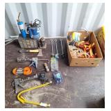 Car reader, simple strap, caulking guns, hatchet,