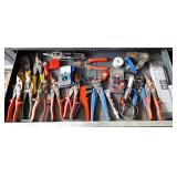 Multimeters, tin snips, wire strippers, soldering