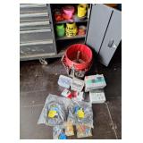 Assorted tape, hose clamps, polyethylene split