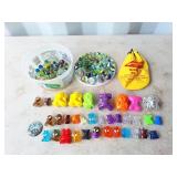 Marbles and gogocrazy bones figurines
