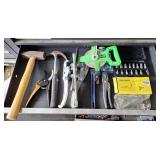 8" puller, hammer, chain detacher, pipe wrench,