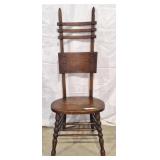 American "Shaker" oak hall chair, spool turned
