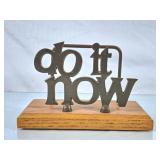 Vintage Brass "Do it Now" Desktop File Holder