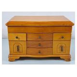 Honey Coloured Wood Jewelry Box