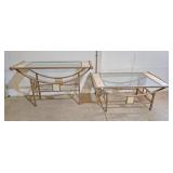 Modern glass top coffee table and sofa table