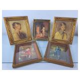 Collection of Vintage Prints - Gold Coloured