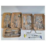 Large assortment of ratchets, sockets, metric