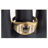 10K Ring with Oval Stone. Size 10.25