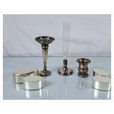 Silverplated Vases & Trinket Boxes