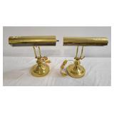 Pair of vintage adjustable brass piano or