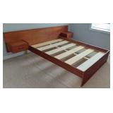 MCM Teak Veneer Queen platform bed