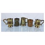 Collection of Brass & Copper Mugs