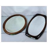 Pair of Wood Framed Mirrors