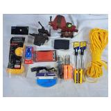 Screw Drivers, Rope, Bench Vise, etc.
