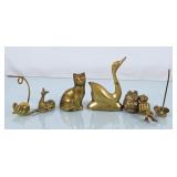 Collection of Solid Brass Figurines - Frogs,