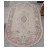vintage pastel floral oval wool accent 64lï¿½41w