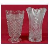 Lovely Cut Glass Vases - Tallest is 11"H